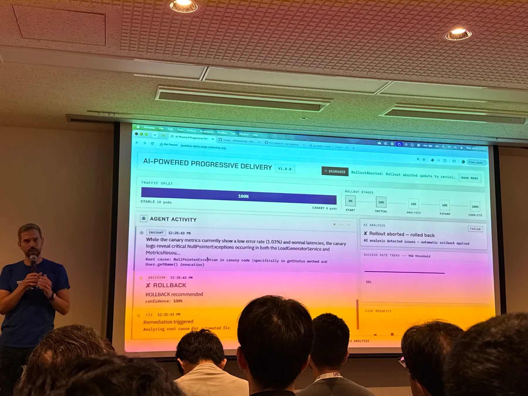 Canary analysis demo screen